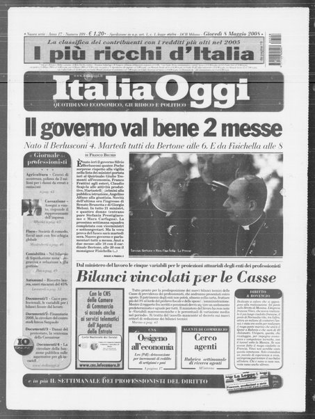 Italia oggi : quotidiano di economia finanza e politica